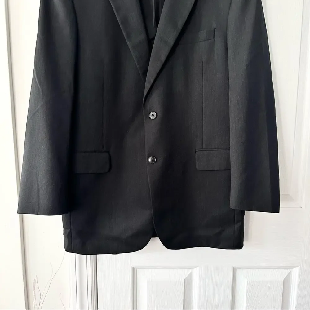 Jos A Bank Gordon Grey Black Wool Two Button Traveler Sports Coat Blazer 42 Reg